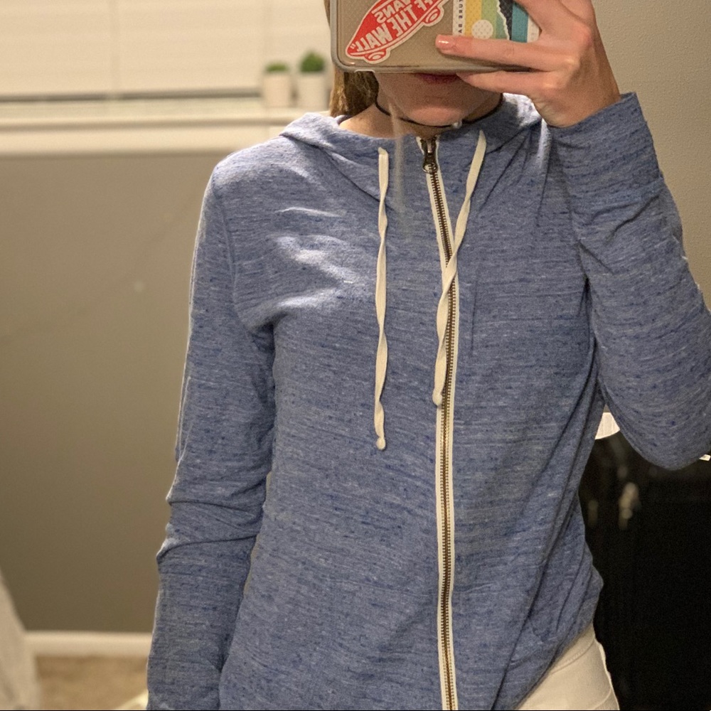 Blue and white light jacket